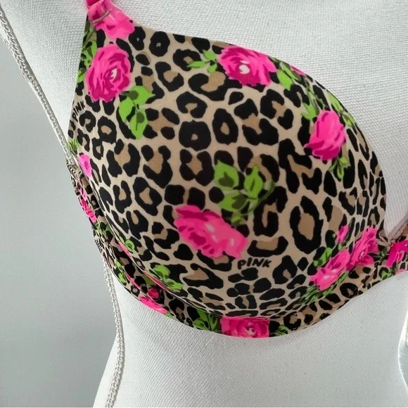 Victoria’s Secret PINK Cheetah Roses Push Up 36B - Picture 7 of 7